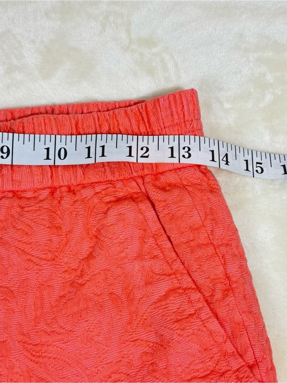 J. Crew Women’s Floral Jacquard Pull On Coral Textured Shorts Size 00